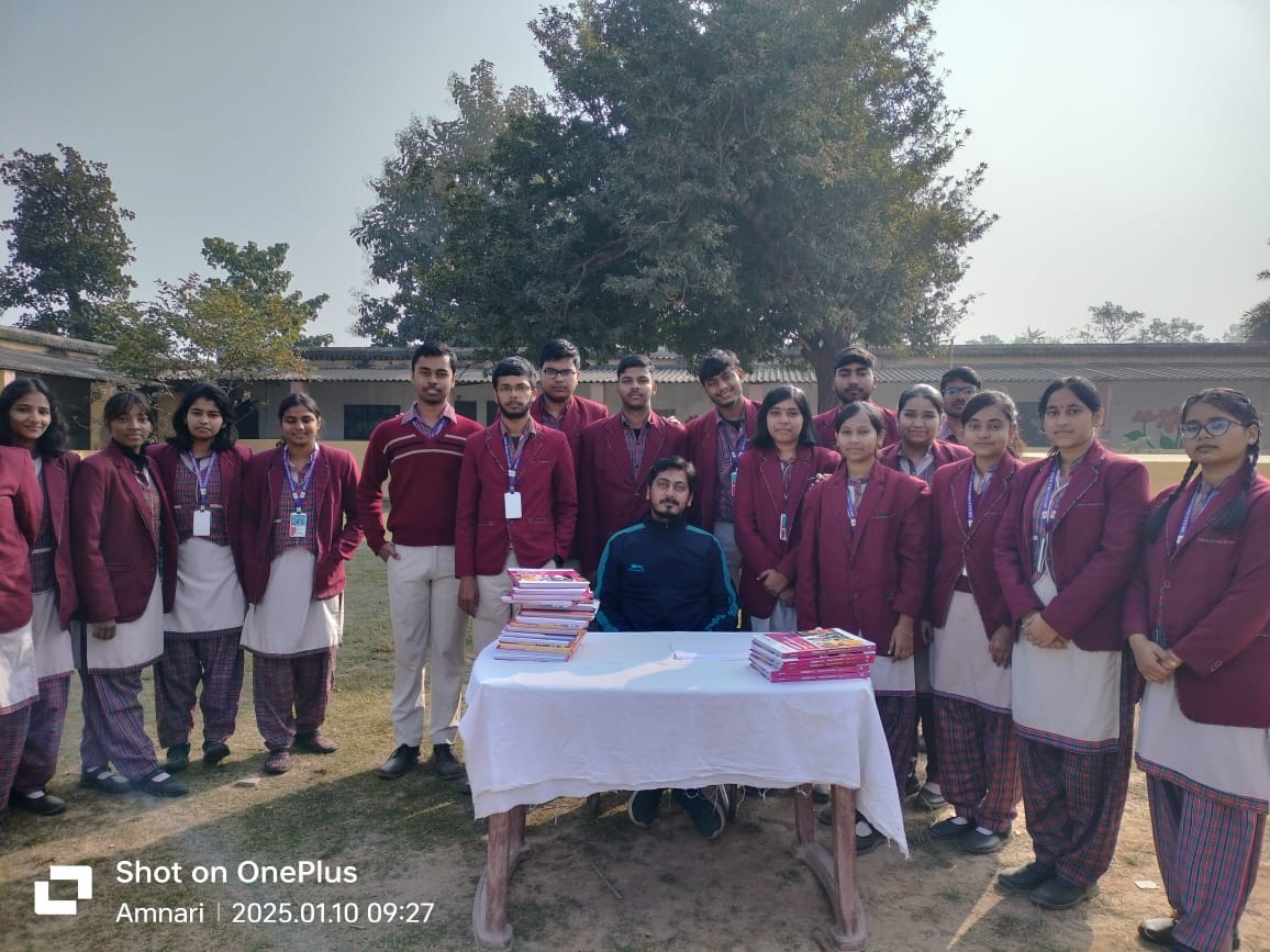 Divyam with classmates in school group photo